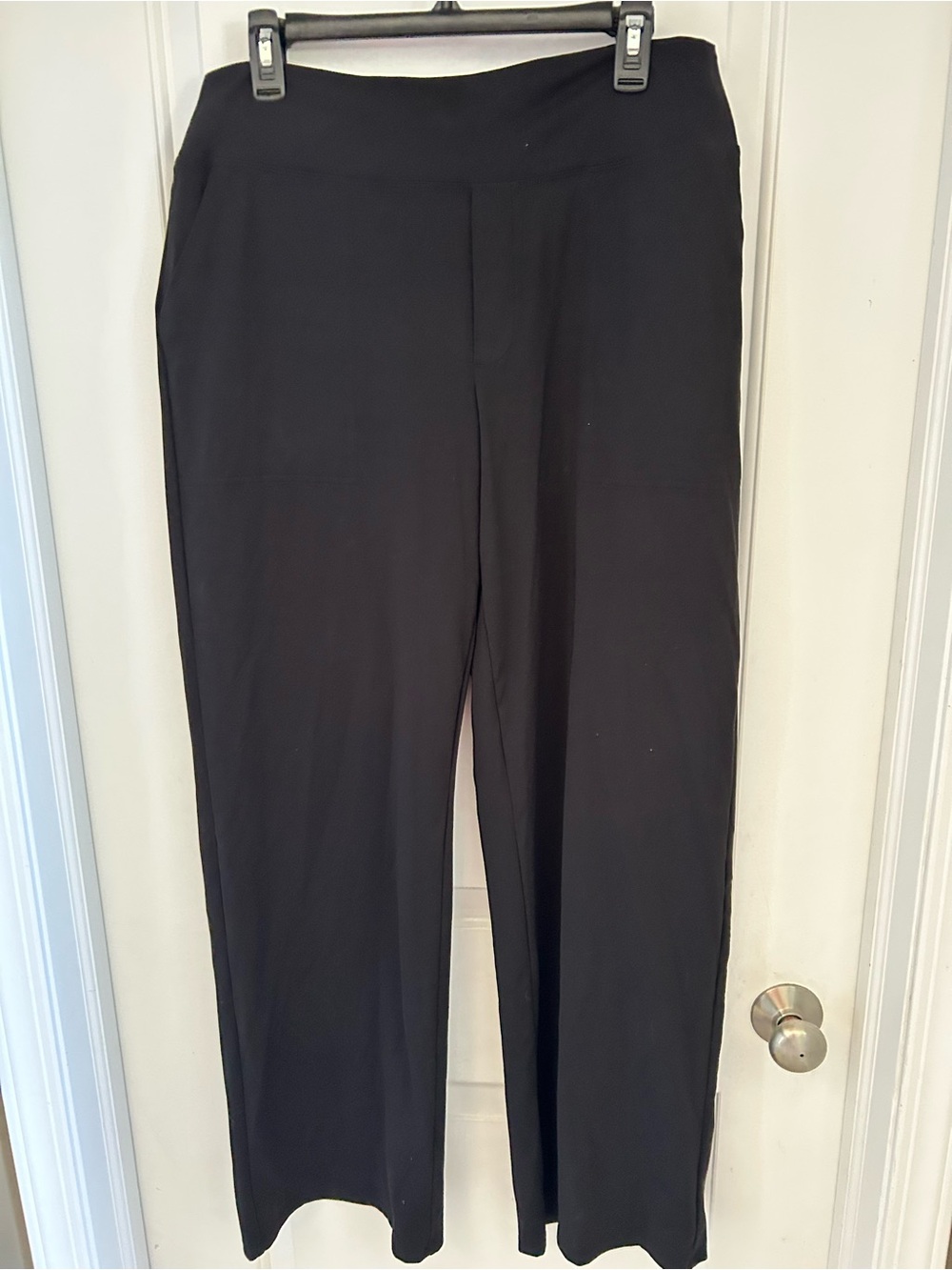 Black Pull-On Wide Leg Pants - Women's - Picture 1 of 3